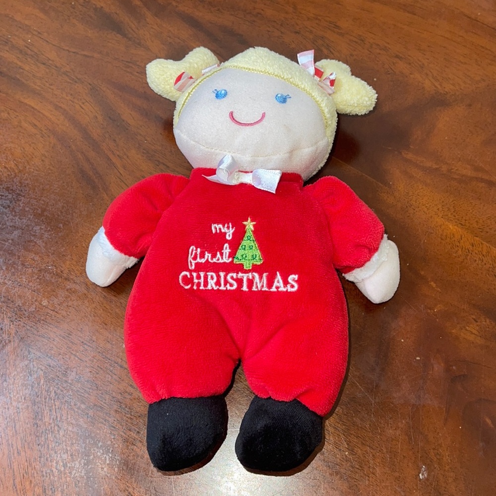 Girls soft plush Baby My 1st Xmas Doll
